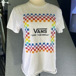 Unisex Size Small Vans Label Old Skool Checkered 100% Cotton Tshirt